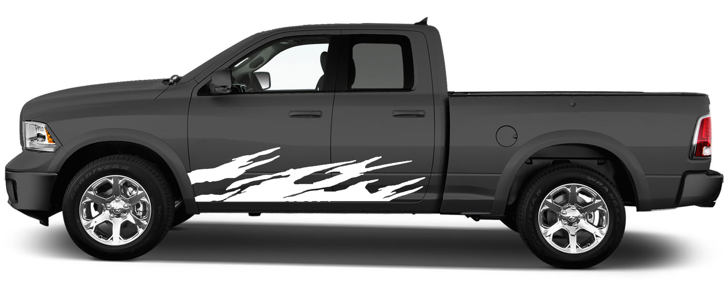 Fire flame rocker panel stripes for dodge ram 2008 to 2023 models white