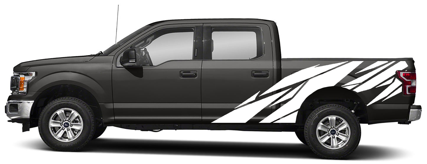 geometric pattern vinyl graphics for ford f 150 2015 to 2020 models white