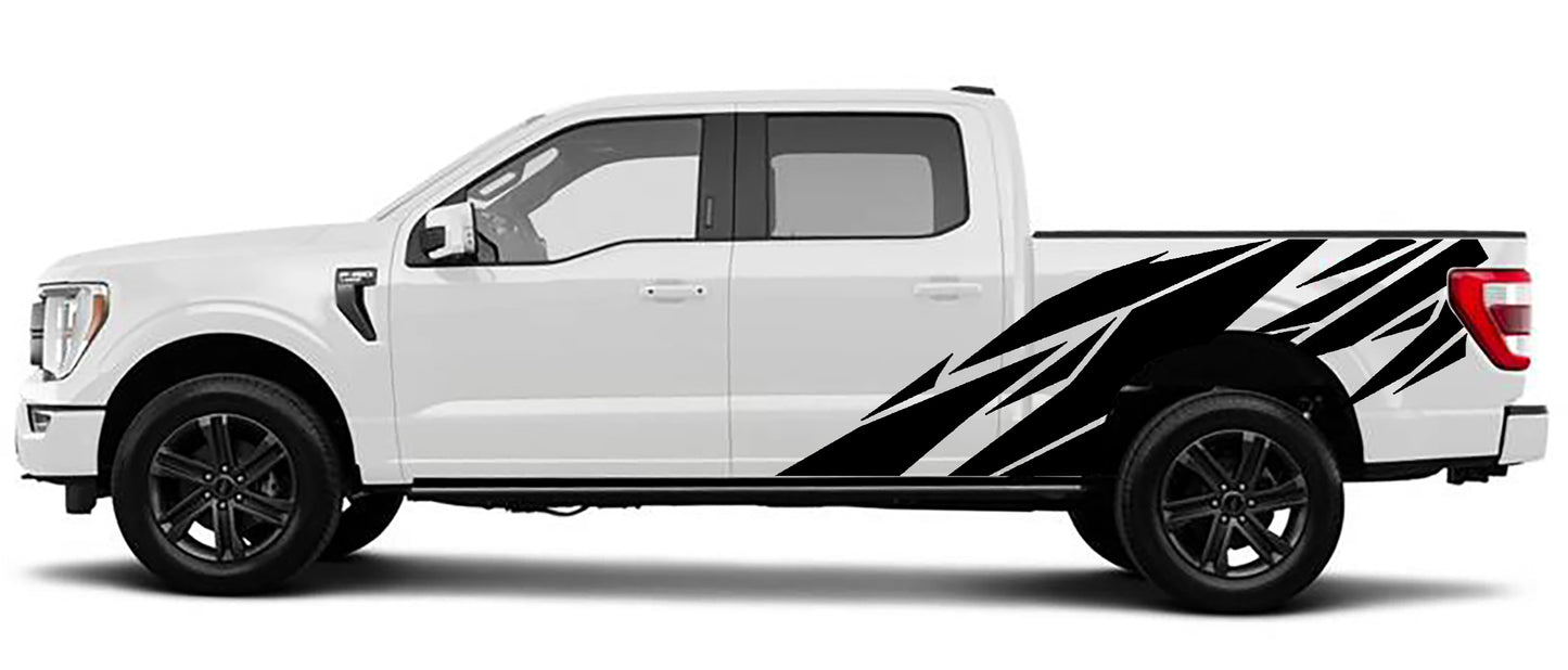 Ford F-150 Geometric Pattern Side Decals (Pair) : Vinyl Graphics Kit Fits (2021-2023)