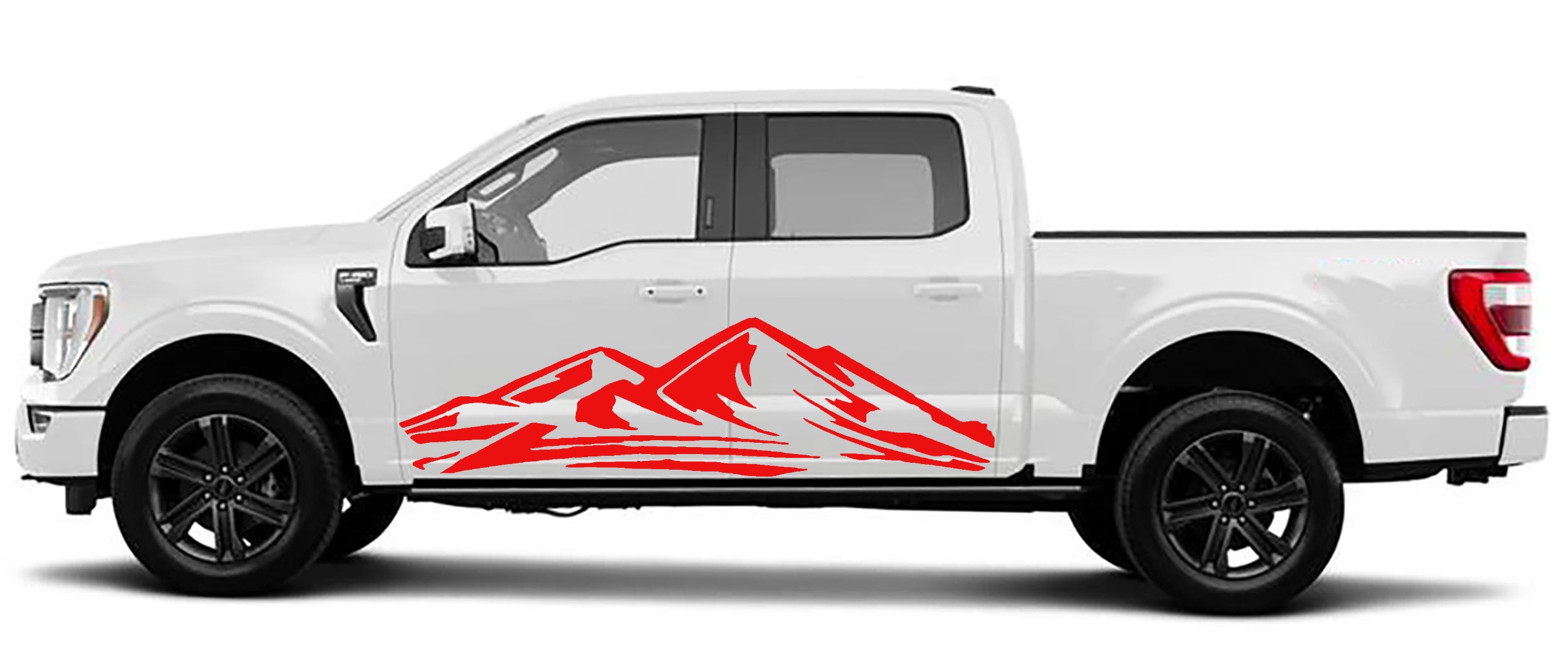 gaint mountain side graphics for ford f 150 2021 to 2023 models red