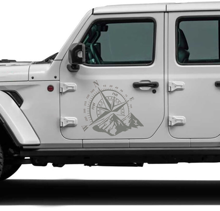granite compass side decals for jeep all models gray
