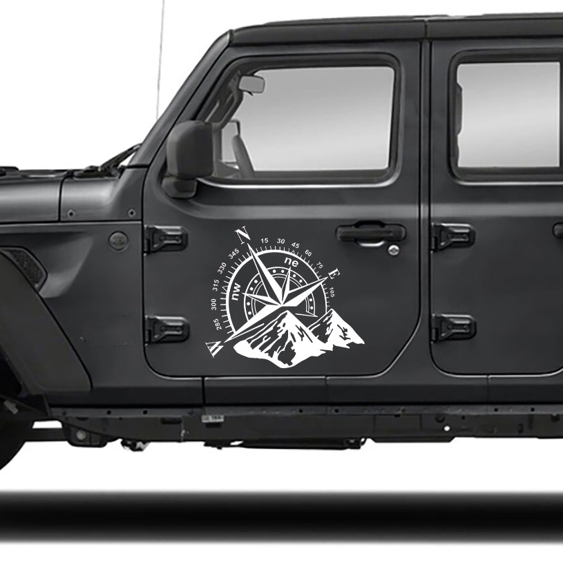 granite compass side decals for jeep all models white