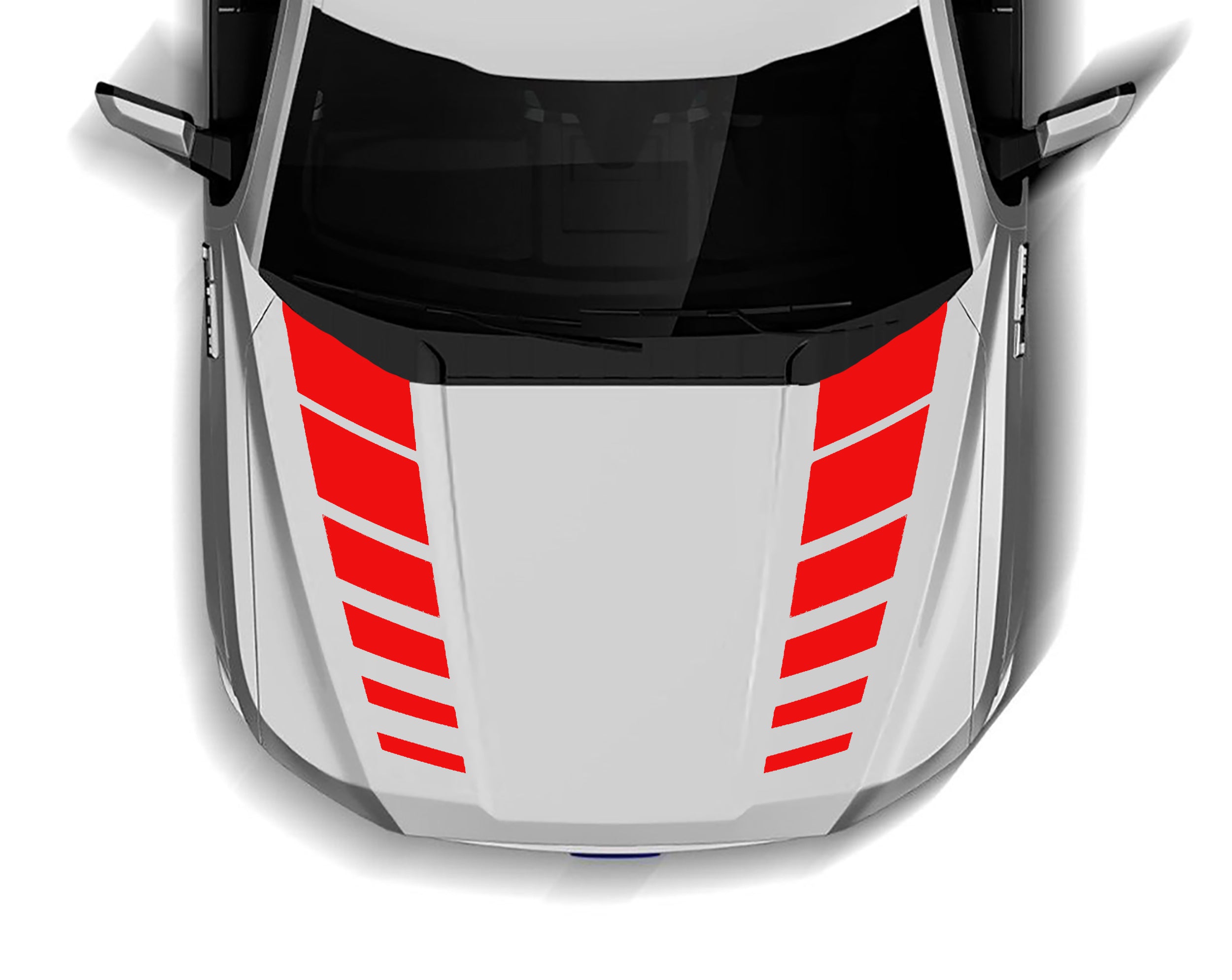 hash stripes hood decals for ford f 150 2015 to 2023 models red