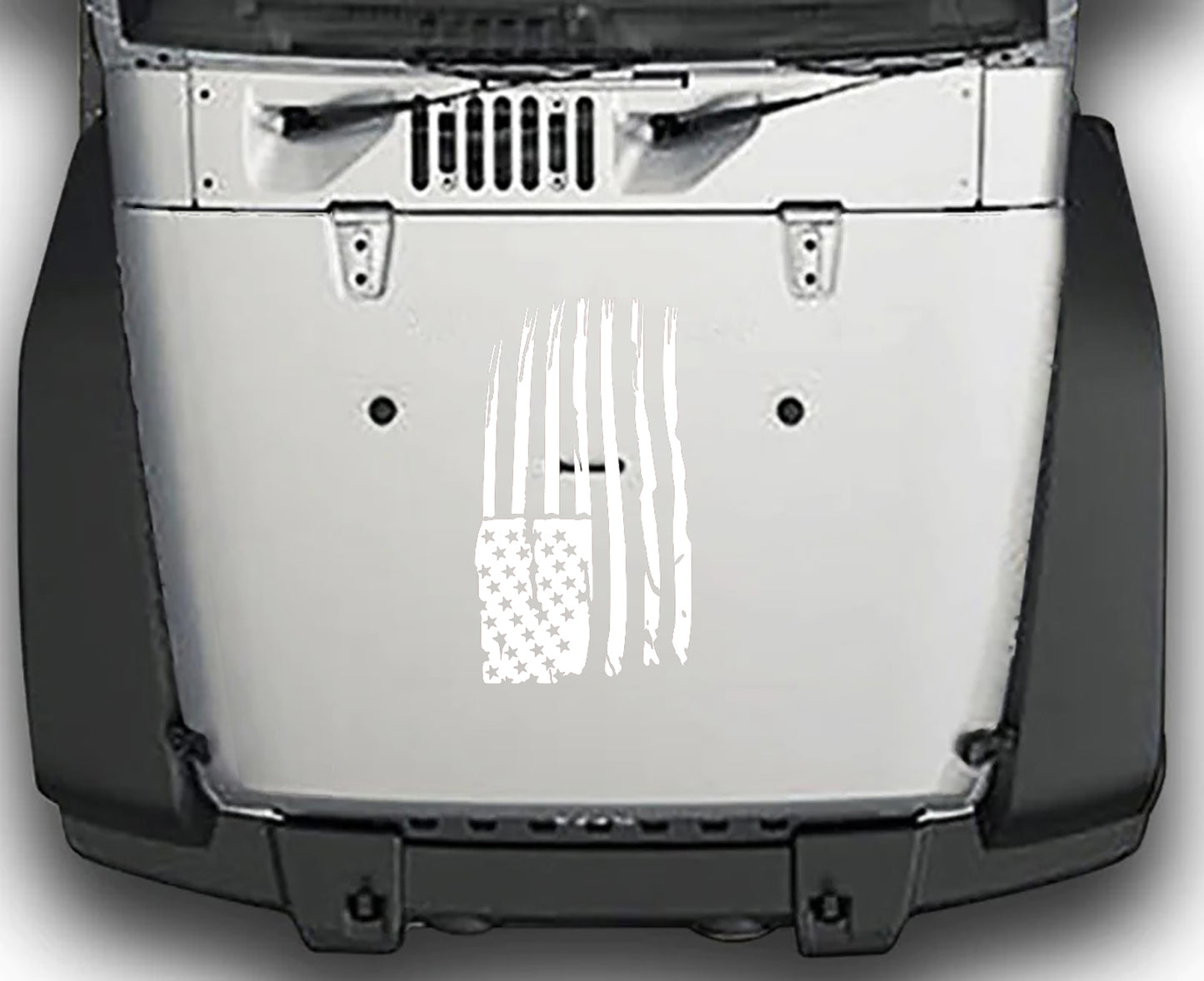 Jeep Wrangler JK Grunge Hood Flag Decal : Vinyl Graphics Kit fits (2007-2018)