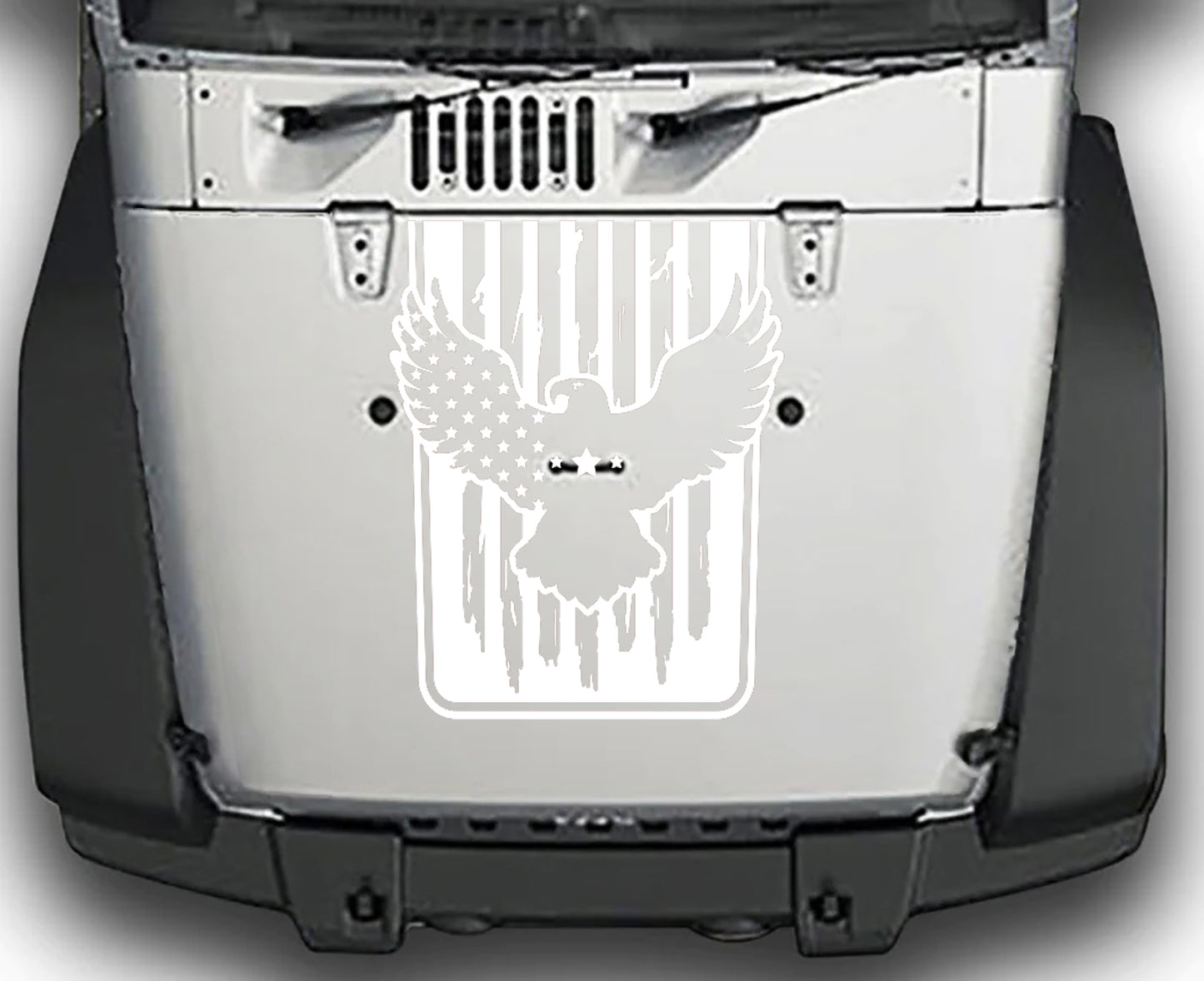 Jeep Wrangler JK Eagle Flag Hood Decal : Vinyl Graphics Kit fits (2007-2018)