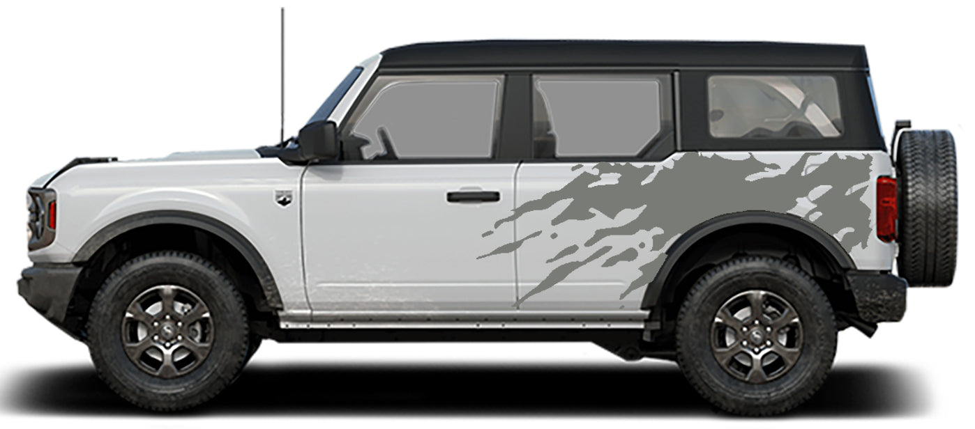 mud splash side decals for ford bronco 4 door gray
