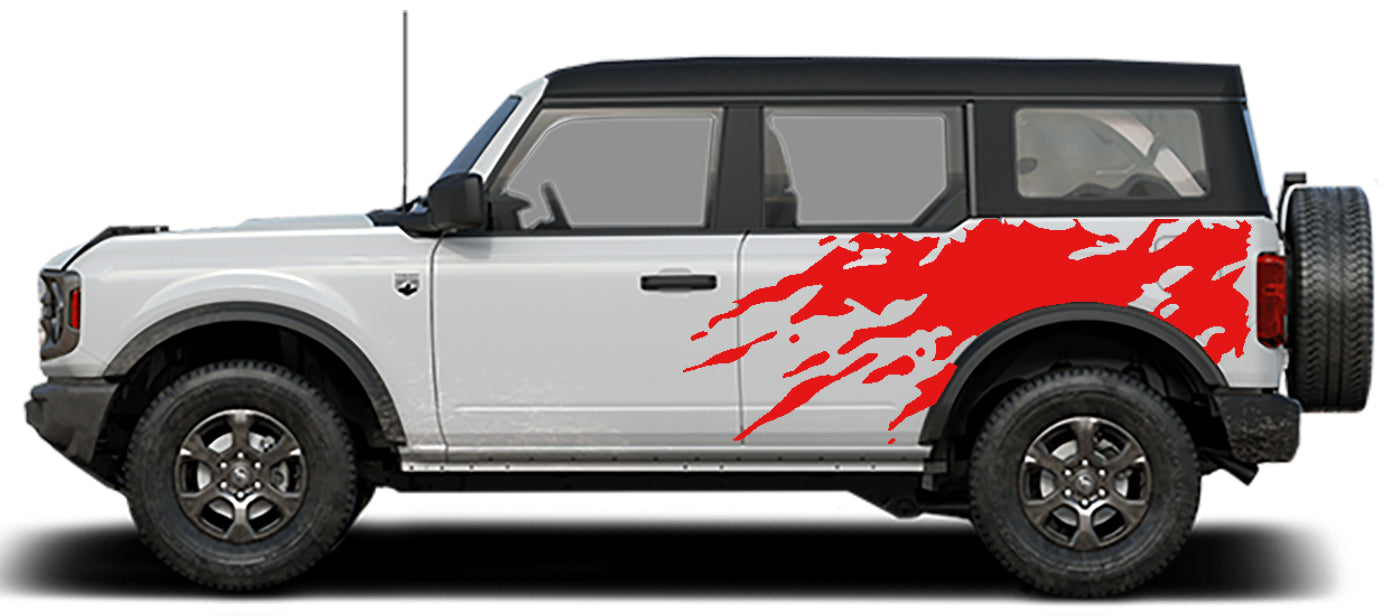 mud splash side decals for ford bronco 4 door red