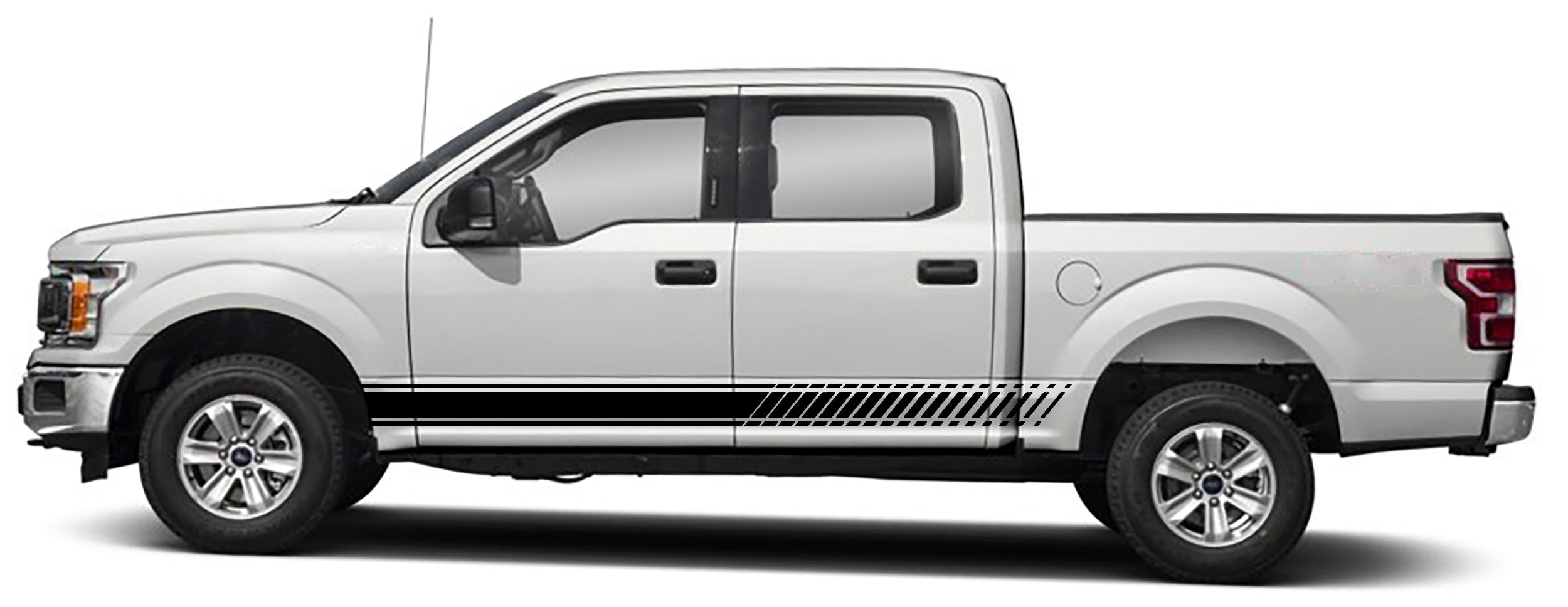 Ford F-150 Long Rocker Panel Stripes Decals (Pair) : Vinyl Graphics Kit Fits (2015-2020)