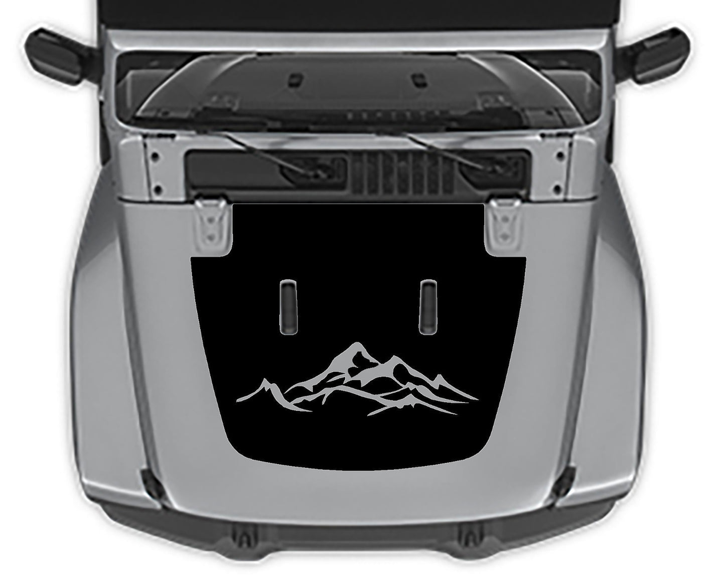 Jeep Wrangler Jl hood Blackout Mountain Decal