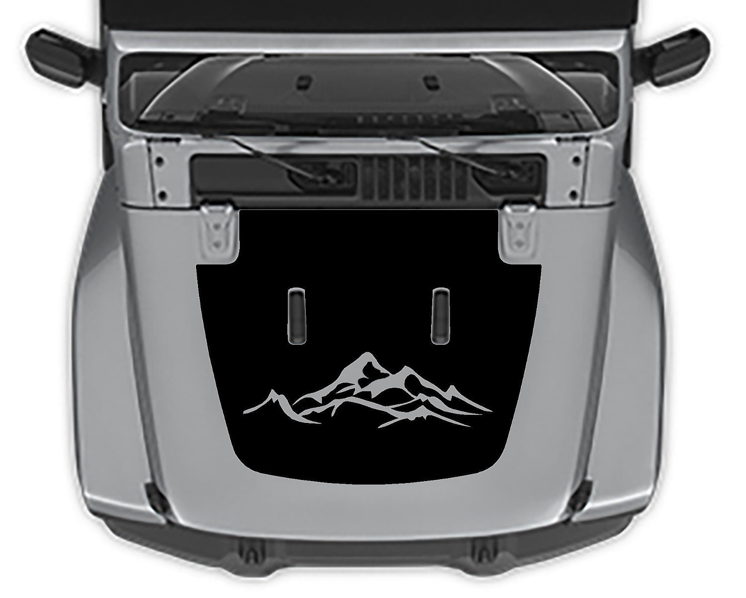 Jeep Wrangler Jl hood Blackout Mountain Decal
