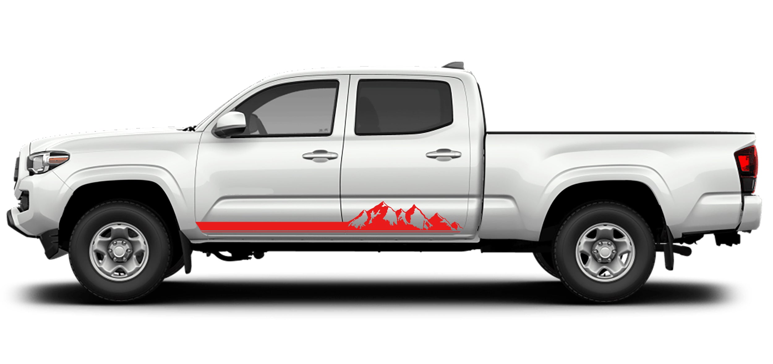 mountain style rockler stripes for toyota tacoma 2016 to 2023 models red