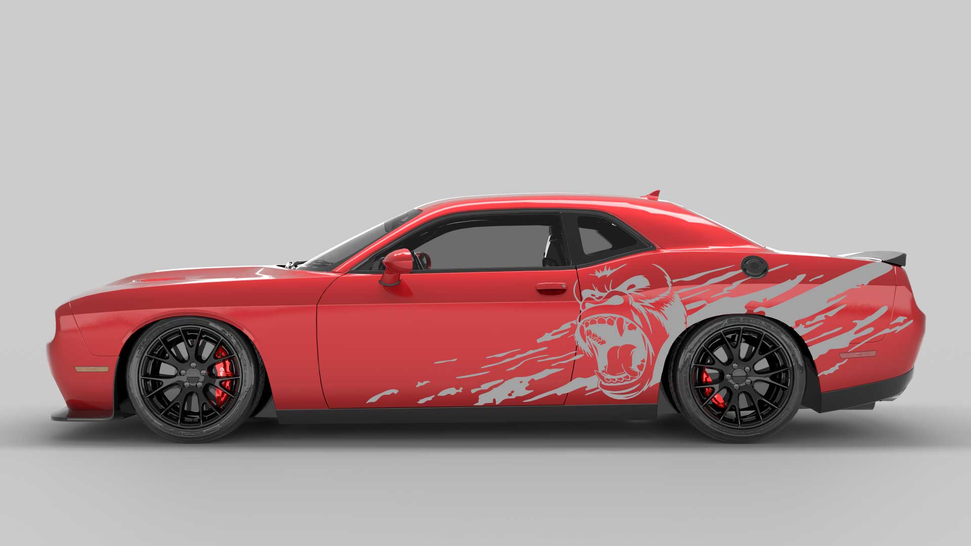 Monkey style mud splash side decals graphics compatible with Dodge Challenger