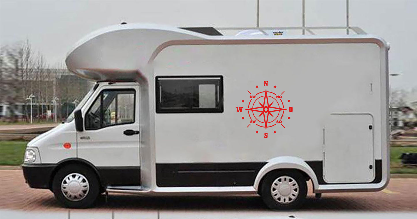 universal off road compass decal for camper, jeep, trucks and rv van