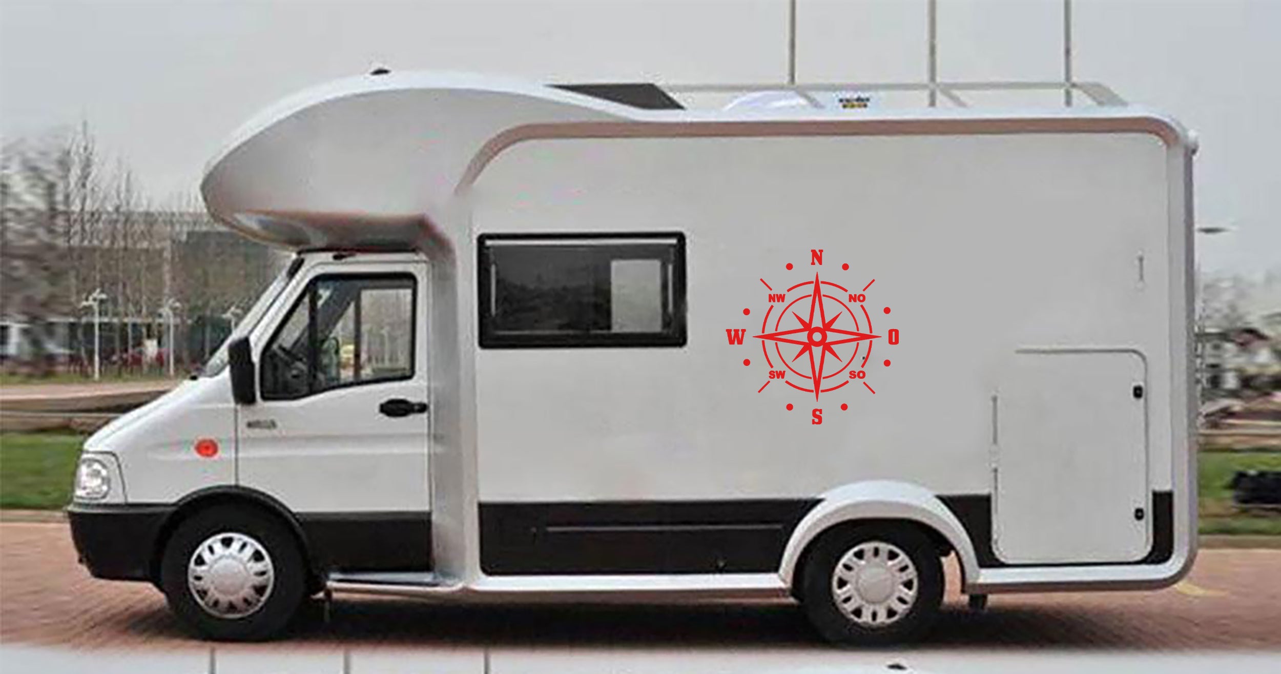 universal off road compass decal for camper, jeep, trucks and rv van