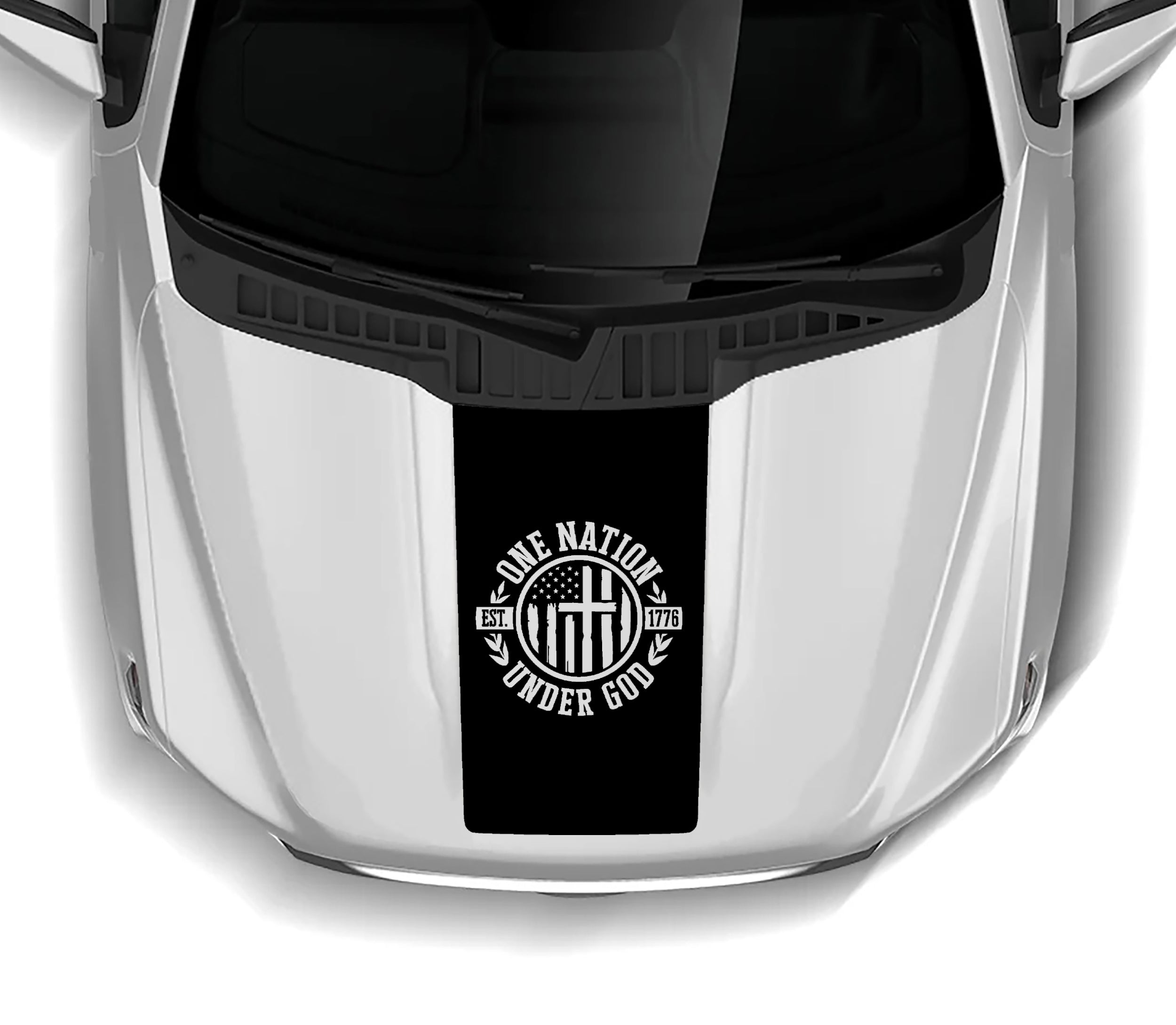 Ford F-150 "One Nation Under God" Hood Decal : Vinyl Graphics Kit Fits (2021-2023)