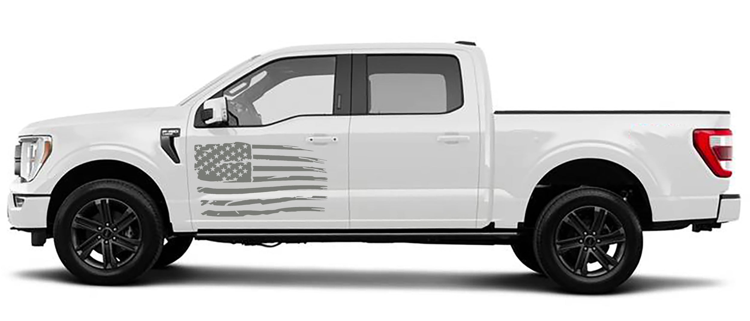 patriot american flag door graphics for ford f 150 2021 to 2023 models gray