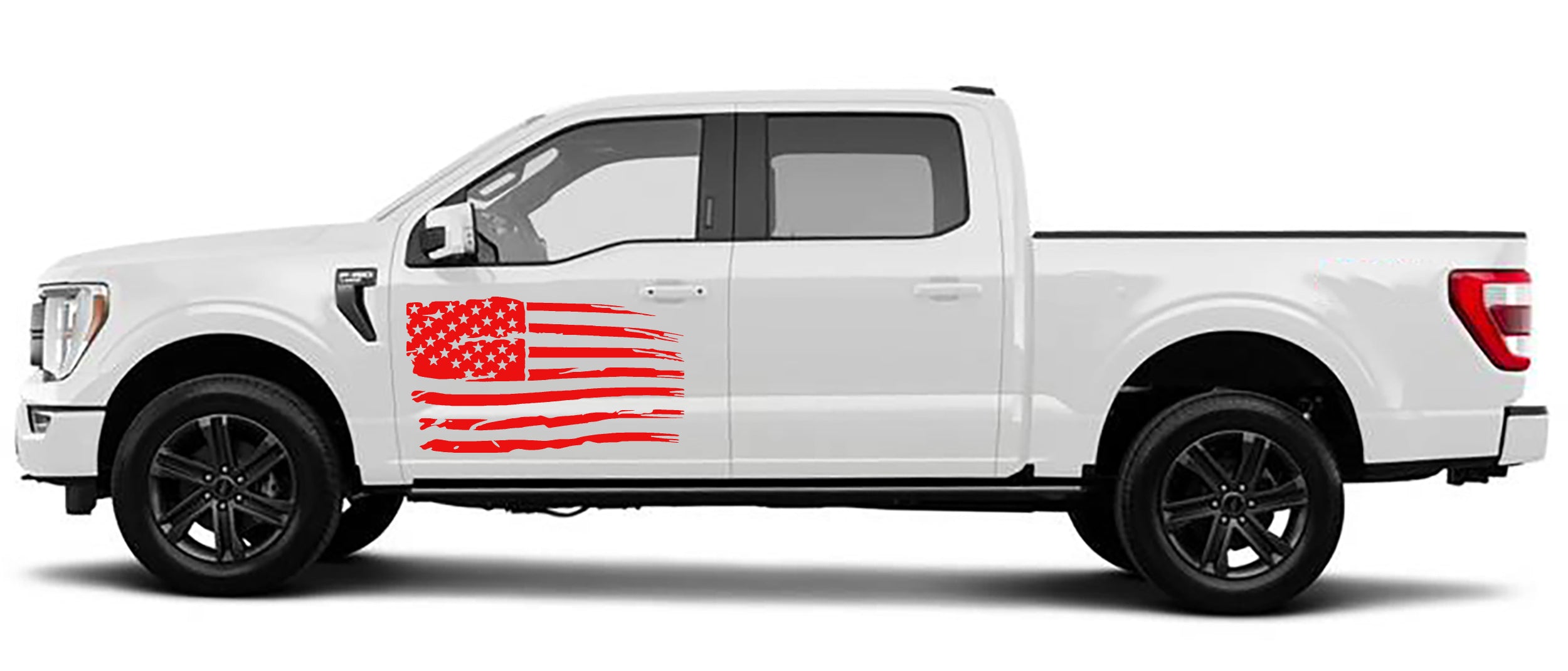 patriot american flag door graphics for ford f 150 2021 to 2023 models red