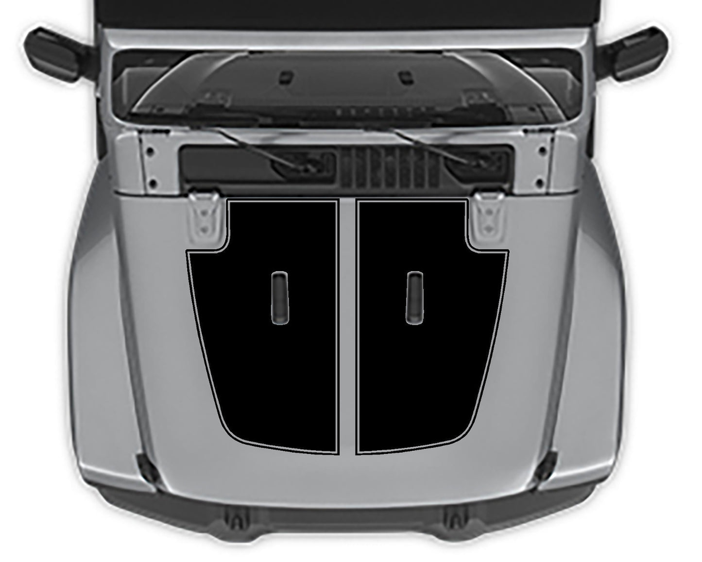 Jeep Wrangler Jl hood Blackout Pinstriped 2 Decal