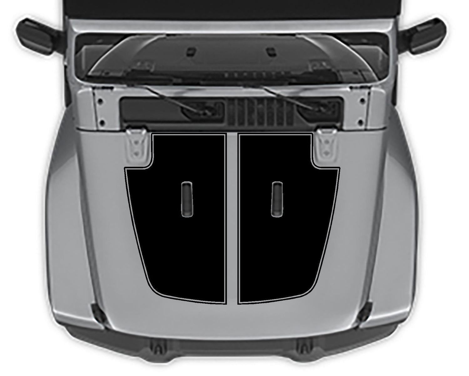 Jeep Wrangler Jl hood Blackout Pinstriped 2 Decal