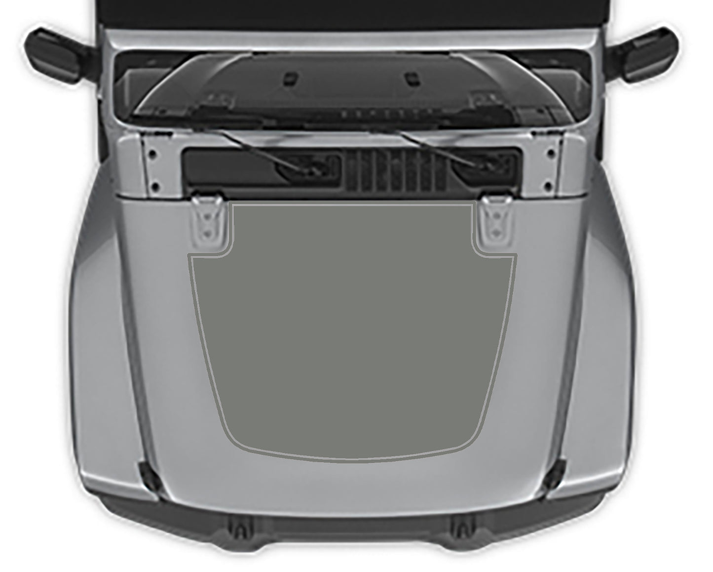 Jeep Wrangler Jl hood Blackout Pinstriped Decal gray