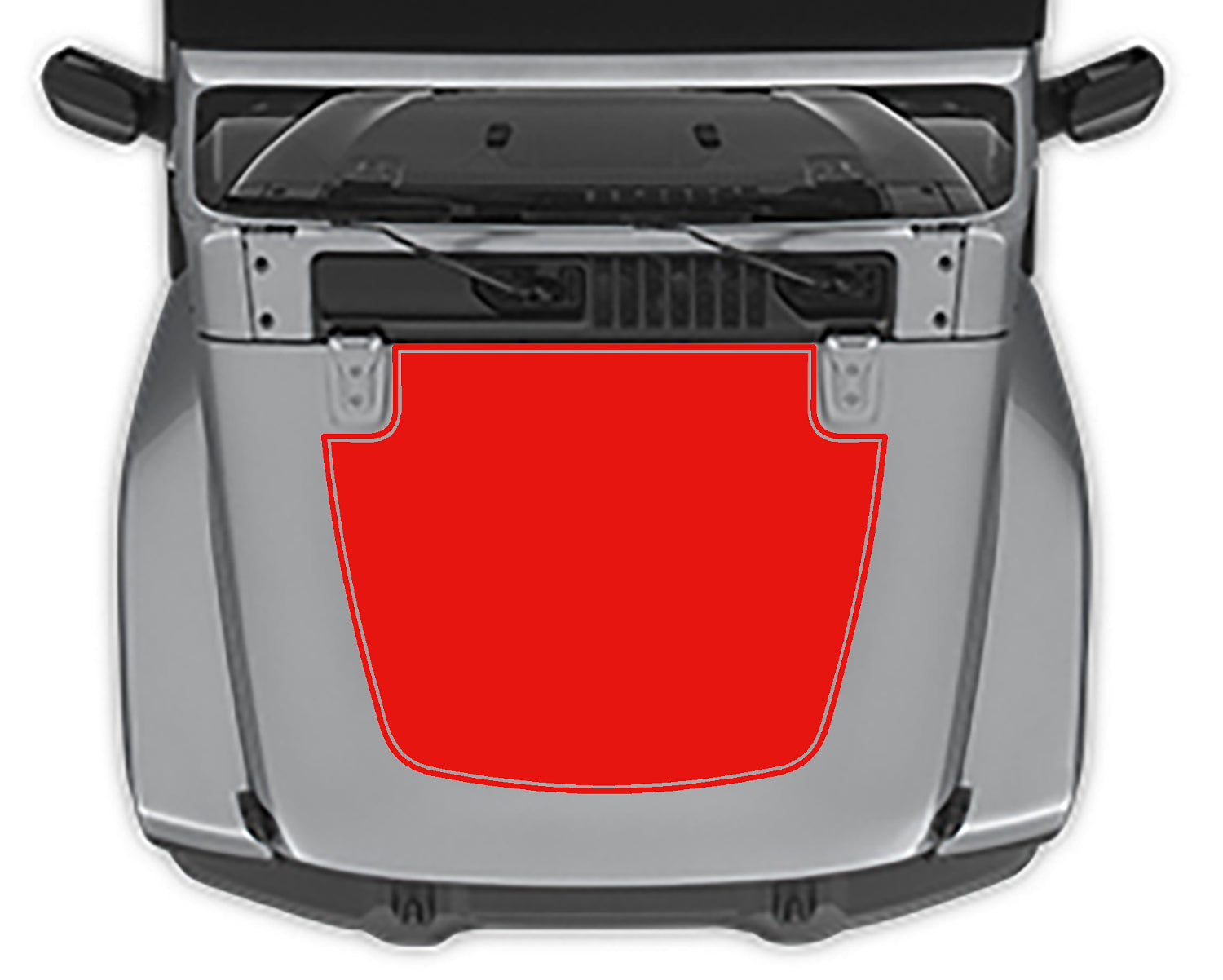 Jeep Wrangler Jl hood Blackout Pinstriped Decal red