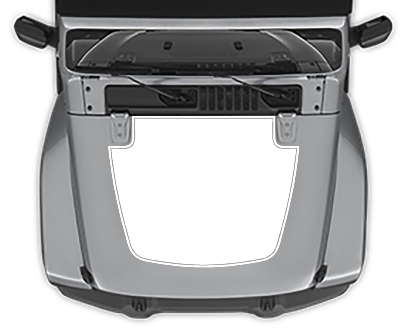 Jeep Wrangler Jl hood Blackout Pinstriped Decal white