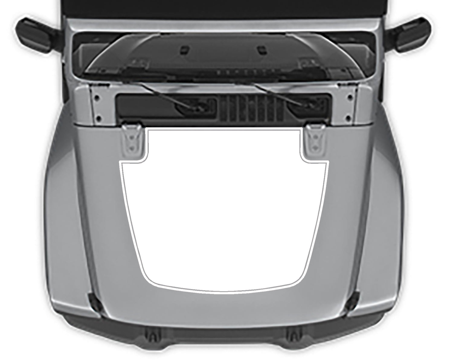 Jeep Wrangler Jl hood Blackout Pinstriped Decal white