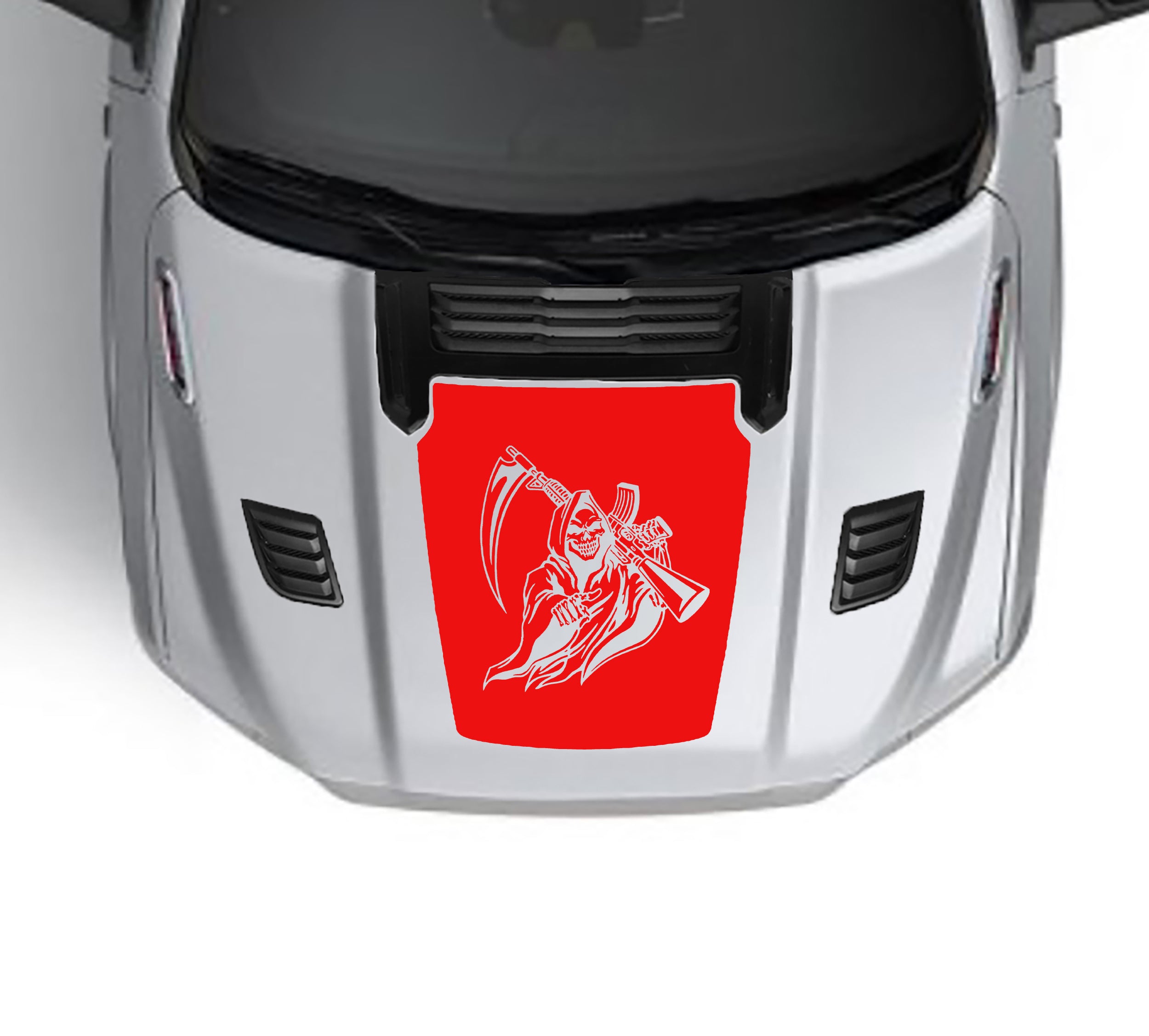 reaper performance hood graphics for dodge ram 1500 2019 to 2023 models red