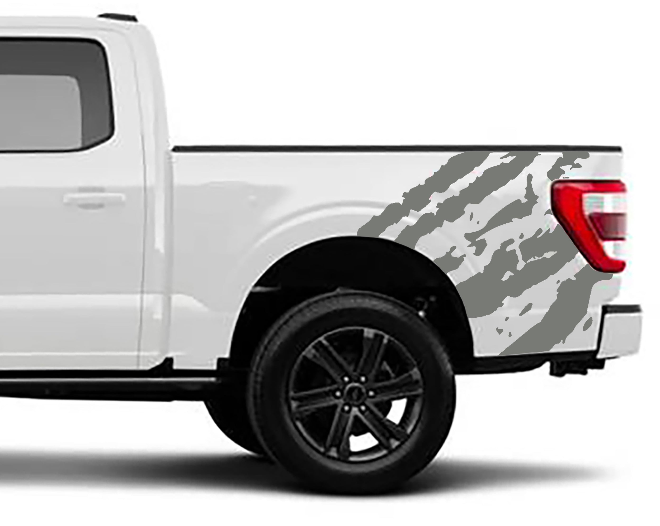 ripped bed vinyl graphics for ford f 150 2021 to 2023 models gray
