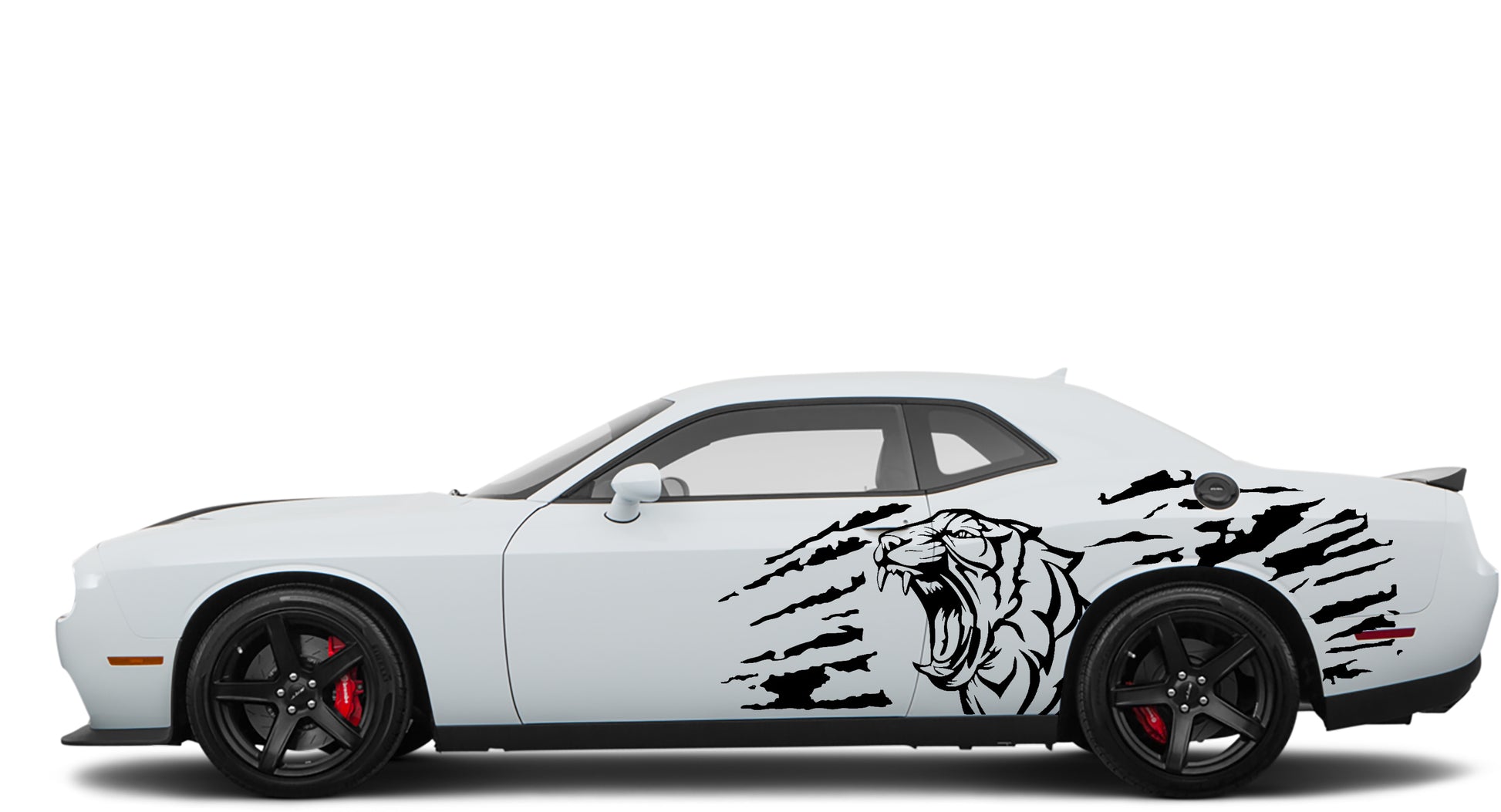 Dodge Challenger Roaring Tiger Side Decals (Pair) : Vinyl Graphics Kit Fits (2008-2023)