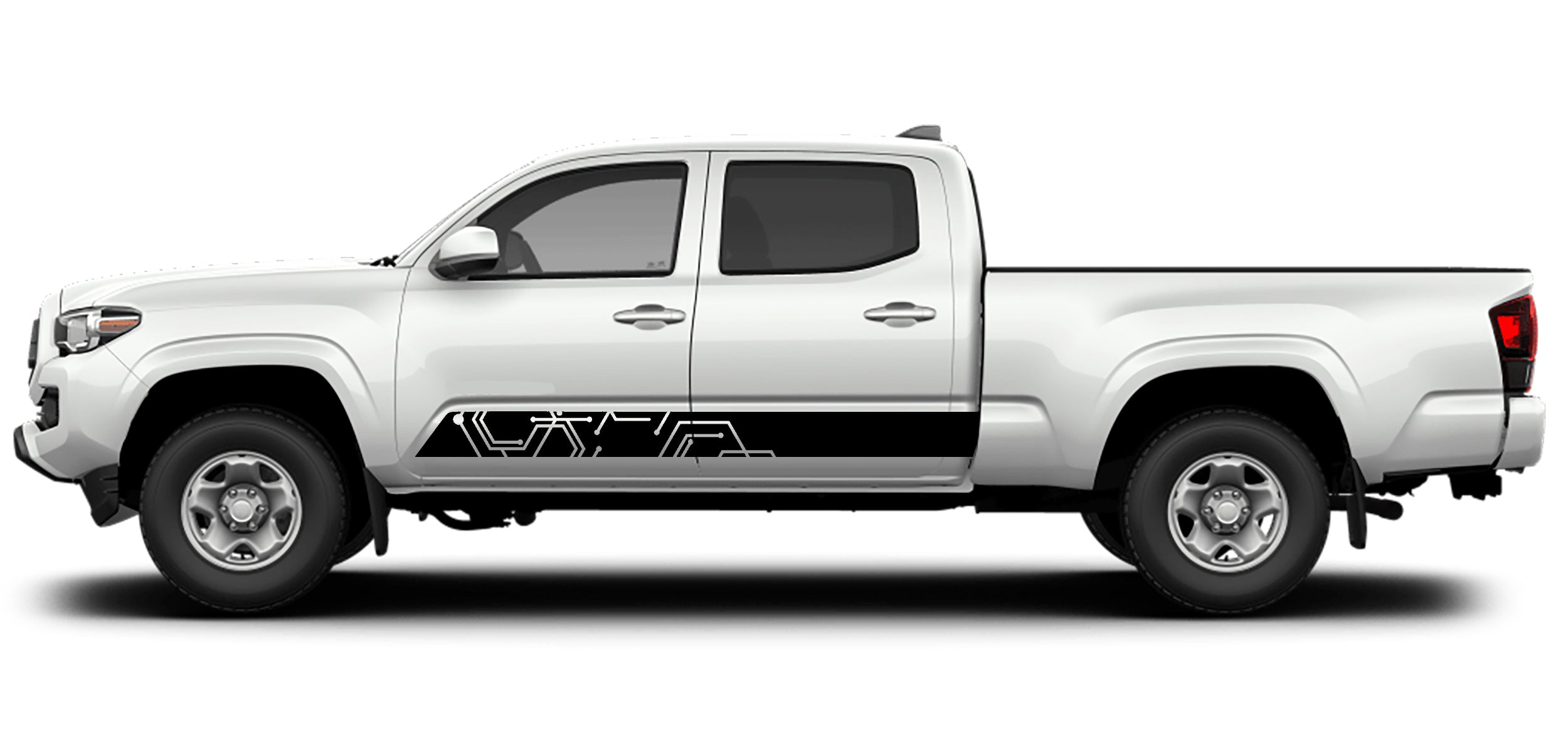 Toyota Tacoma Rocker Panel Stripes Decals (Pair) : Vinyl Graphics Kit Fits (2016-2022)