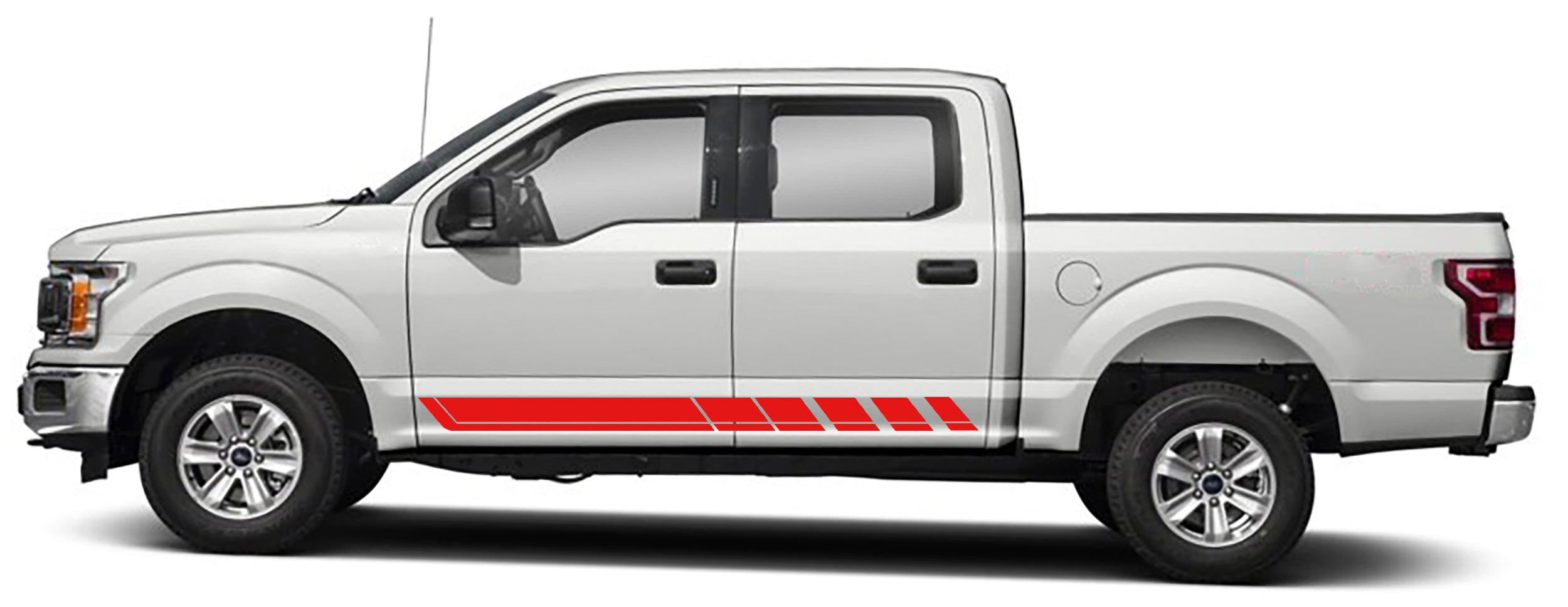 rocker panel stripes graphics for ford f 150 2015 to 2020 models red