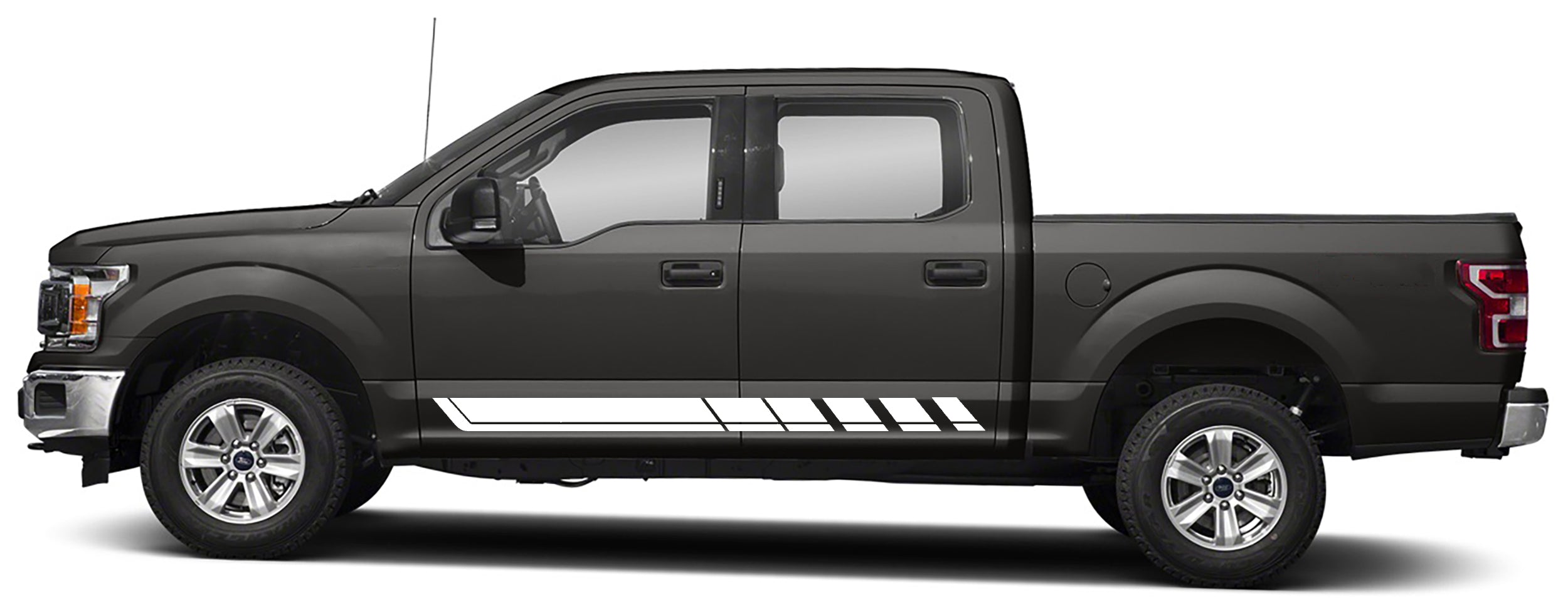 rocker panel stripes graphics for ford f 150 2015 to 2020 models white