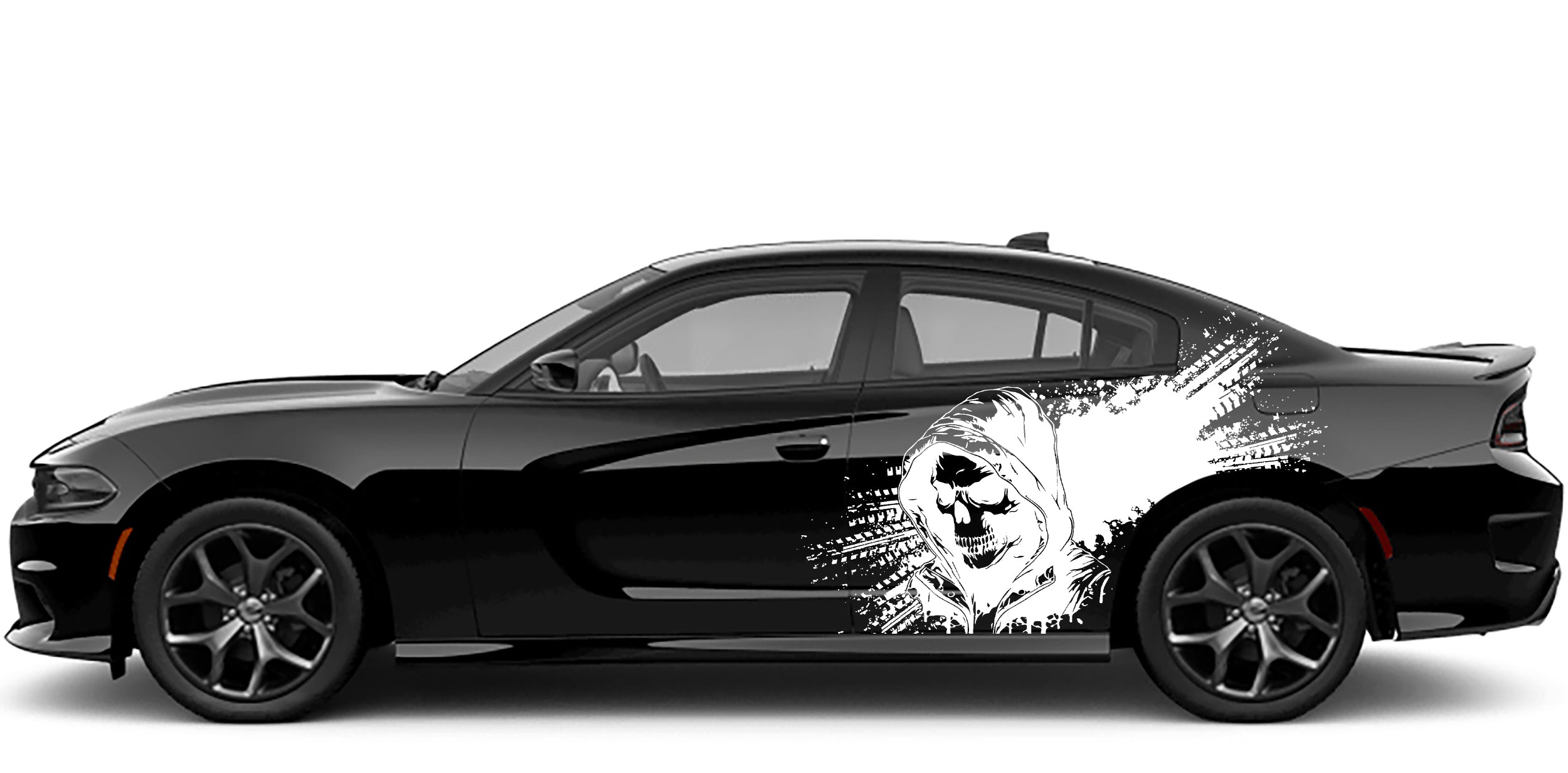 scareceow side graphics for dodge charger 2015 to 2023 models white