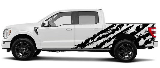 Ford F-150 Shred Side Decals (Pair) : Vinyl Graphics Kit Fits (2021-2023)