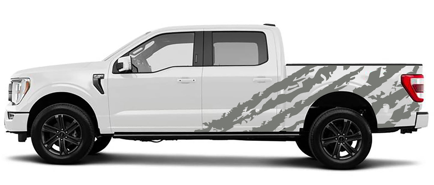 Ford F-150 Shred Side Decals (Pair) : Vinyl Graphics Kit Fits (2021-2023)