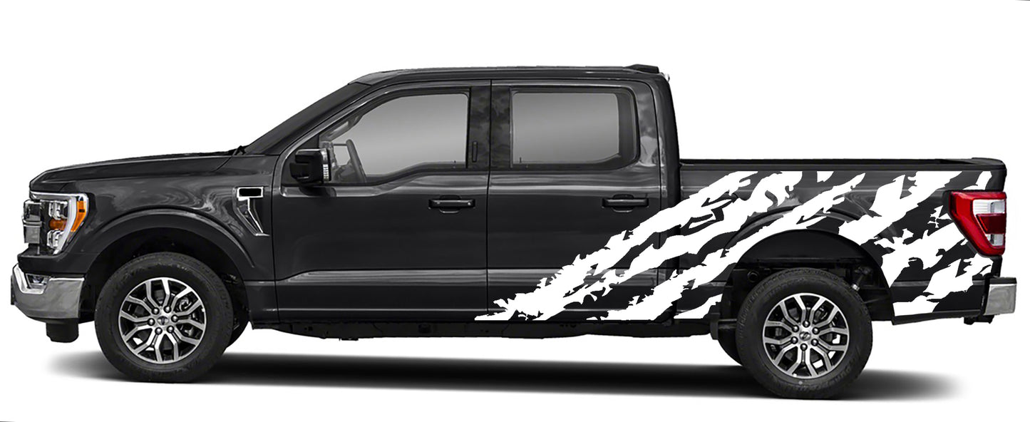 Ford F-150 Shred Side Decals (Pair) : Vinyl Graphics Kit Fits (2021-2023)