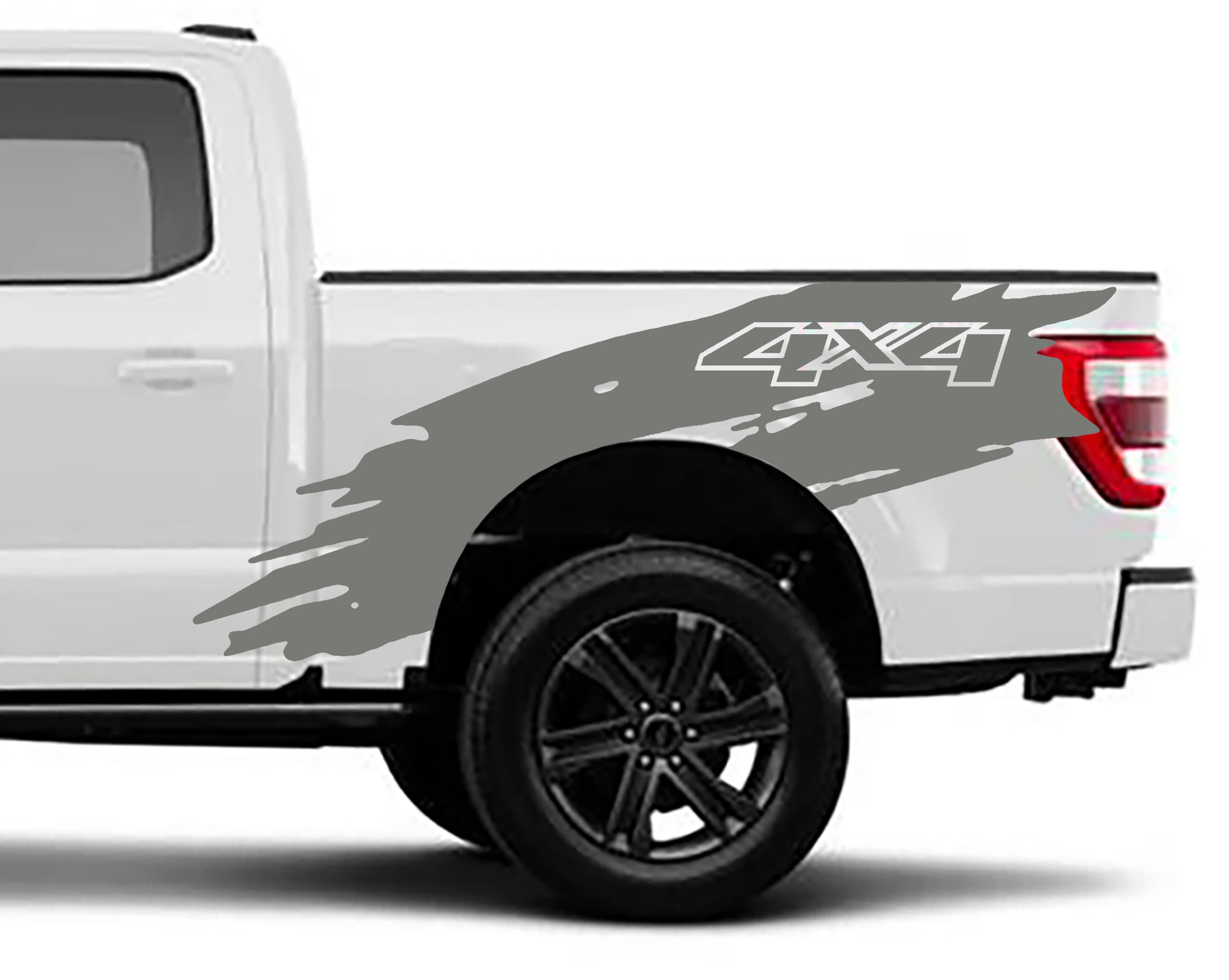 shredded 4x4 bed vinyl graphics for ford f 150 2021 to 2023 models gray