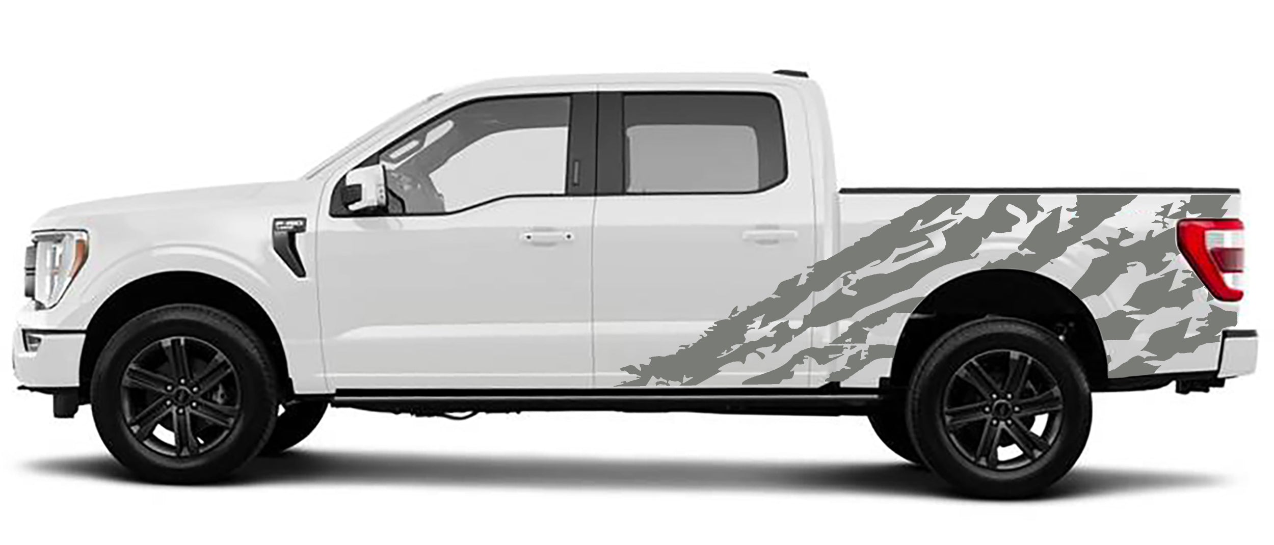 Shredded bed vinyl graphics for 2021 to 2023 models gray