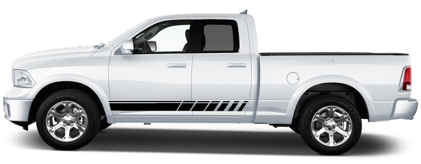 Side Rocker Stripes for dodge ram 2008 to 2018 models black
