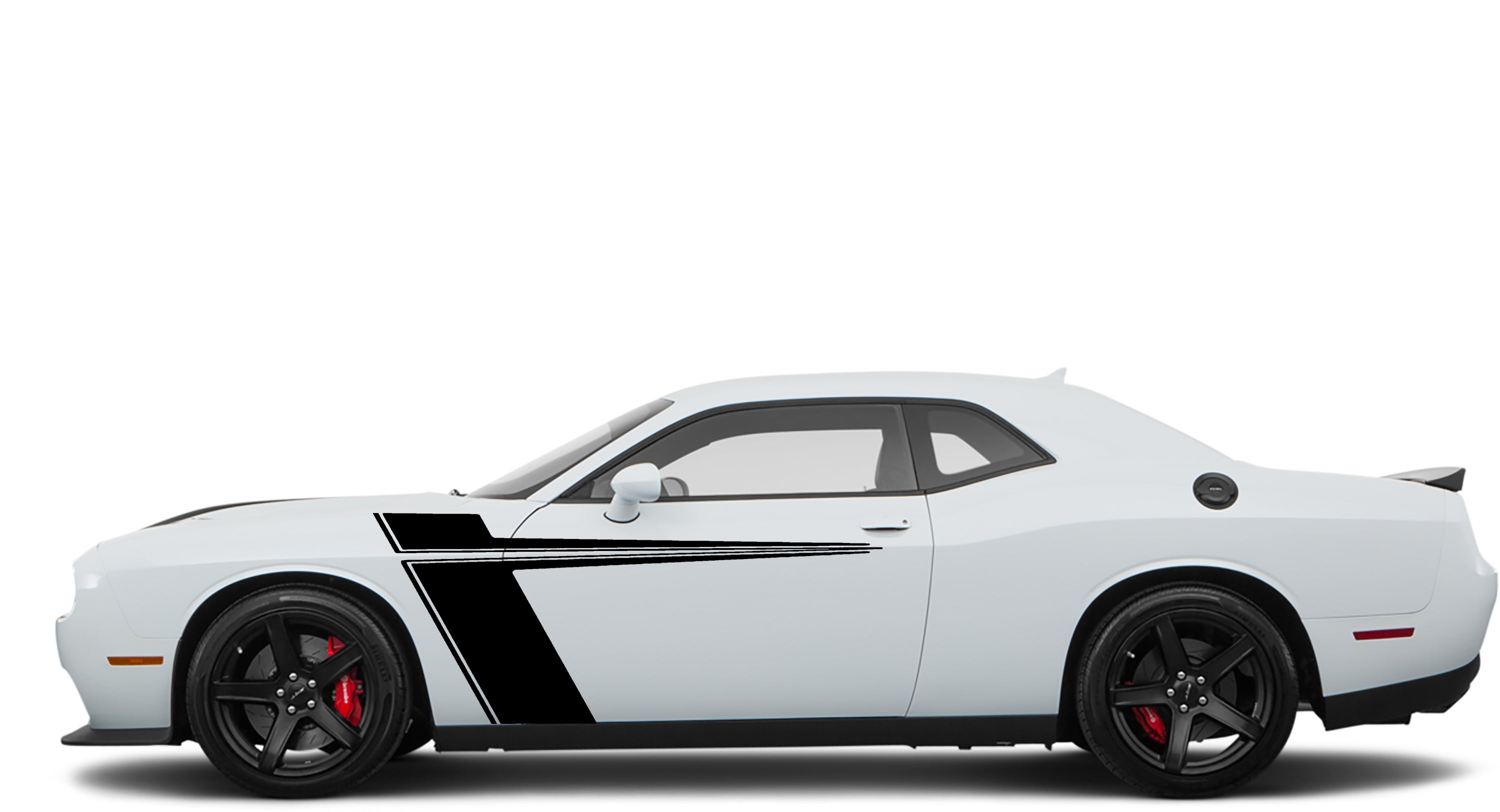 Dodge Challenger RT Style Side Stripes Decals (Pair) : Vinyl Graphics Kit Fits (2008-2023)