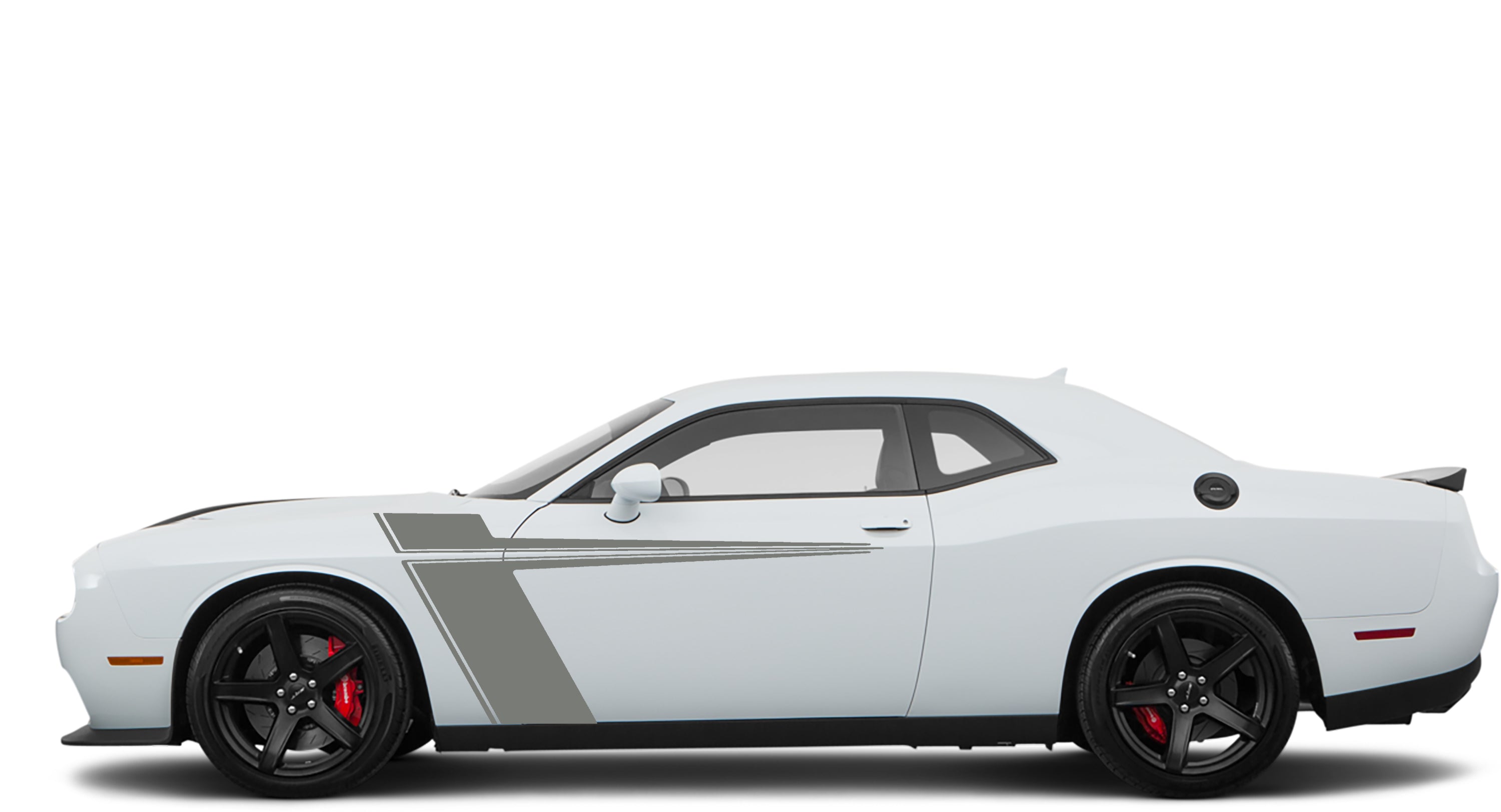 rt style side stripes for dodge challenger 2008 to 2023 models gray