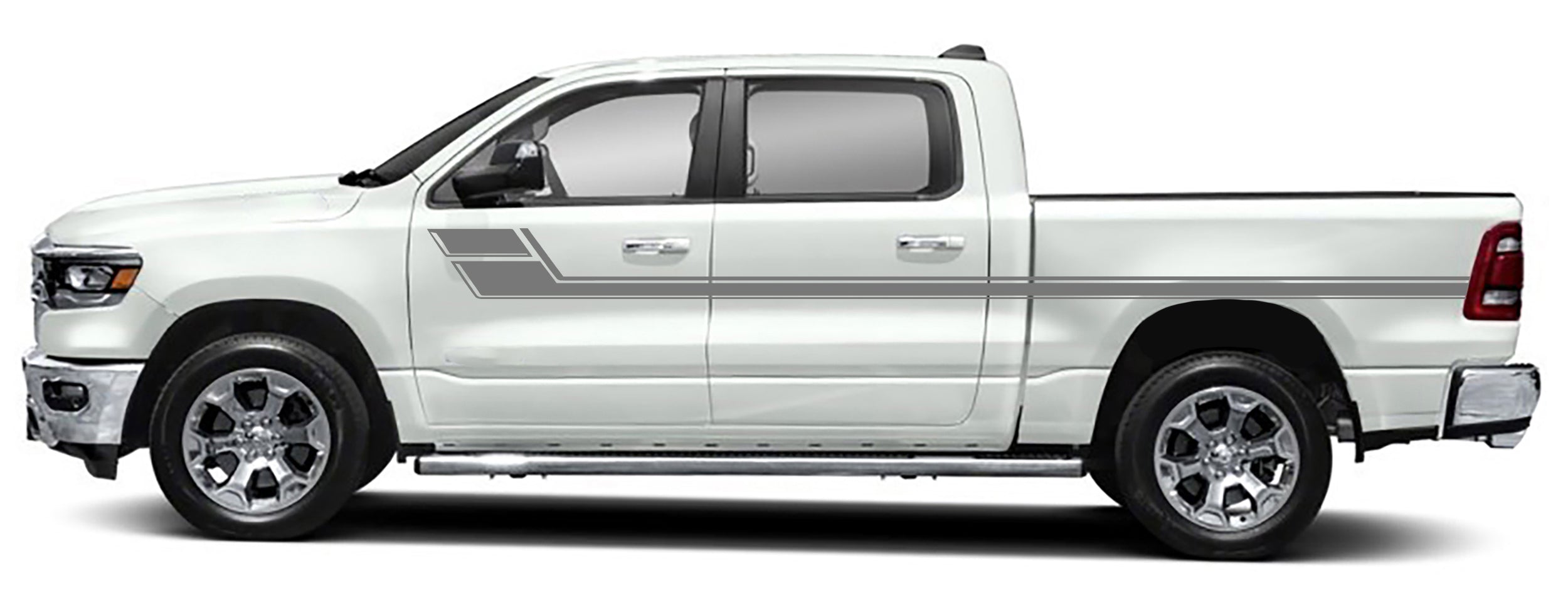 side racing stripes for dodge ram 1500 2500 2019 to 2023 models gray