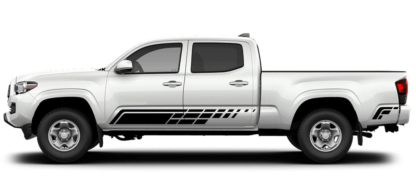 Toyota Tacoma Rocker Panel Side Stripes (Pair) : Vinyl Graphics Kit Fits (2016-2022)