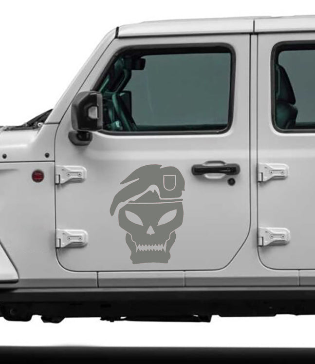 special ops skull door decals for jeep all models gray