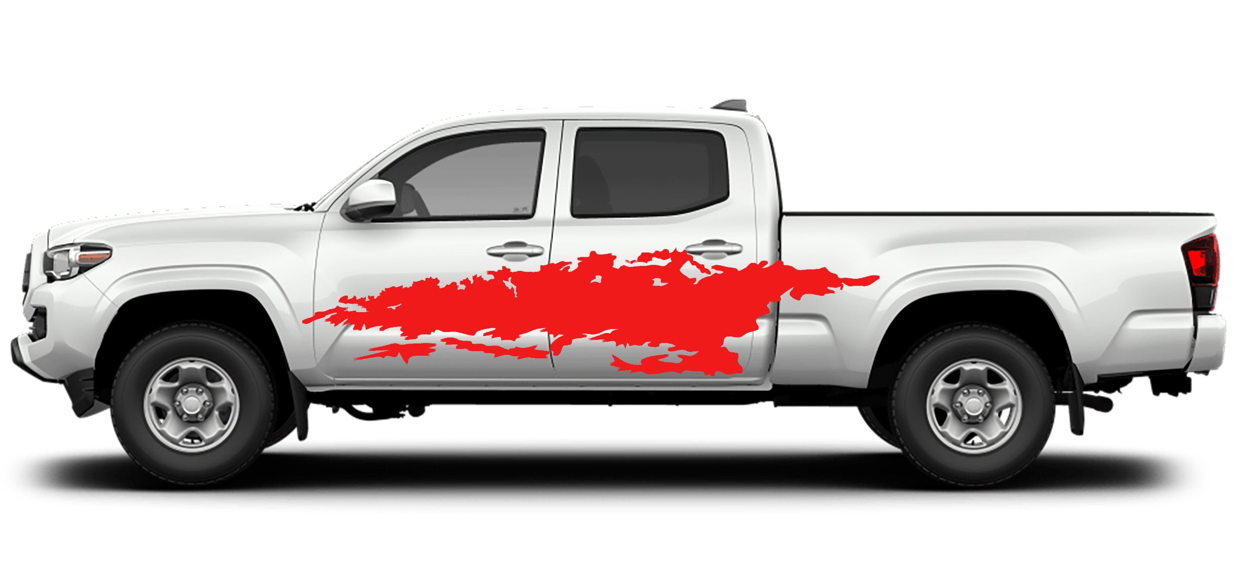 mud splash side decals for toyota tacoma 2016 to 2023 models red