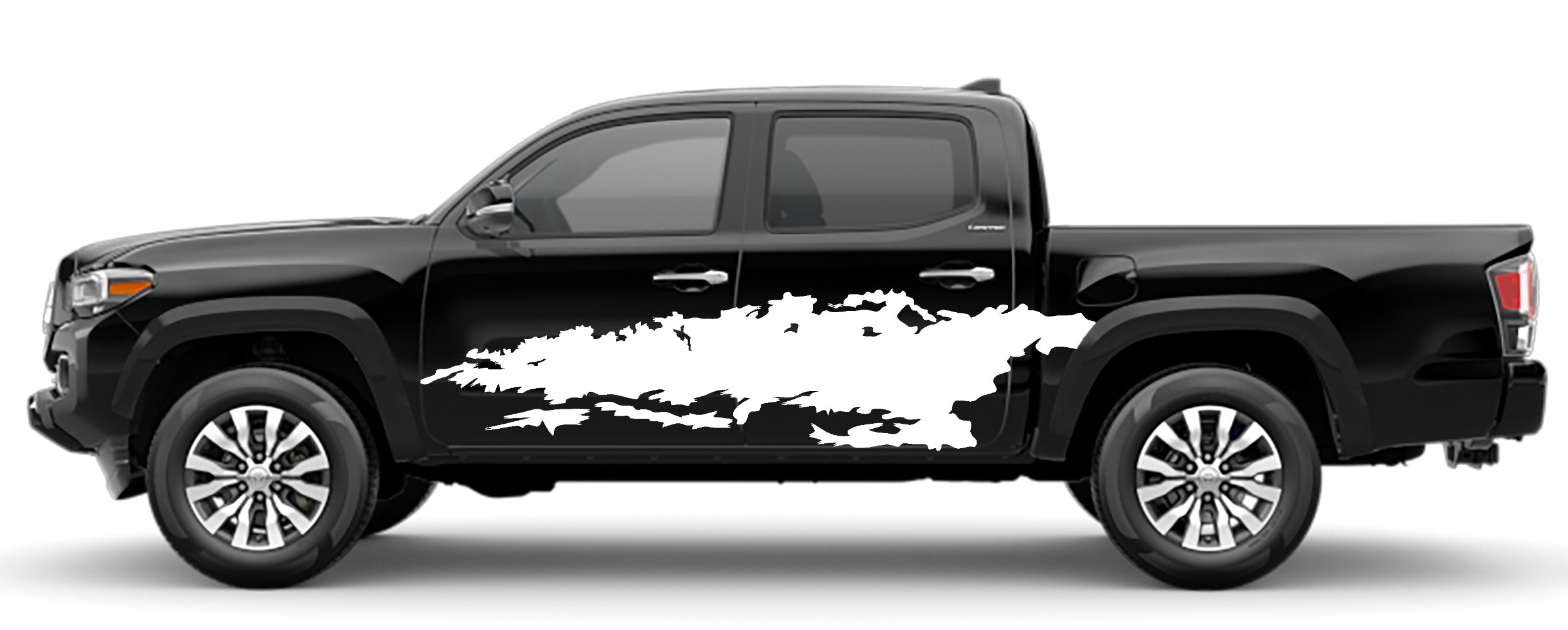 mud splash side decals for toyota tacoma 2016 to 2023 models white