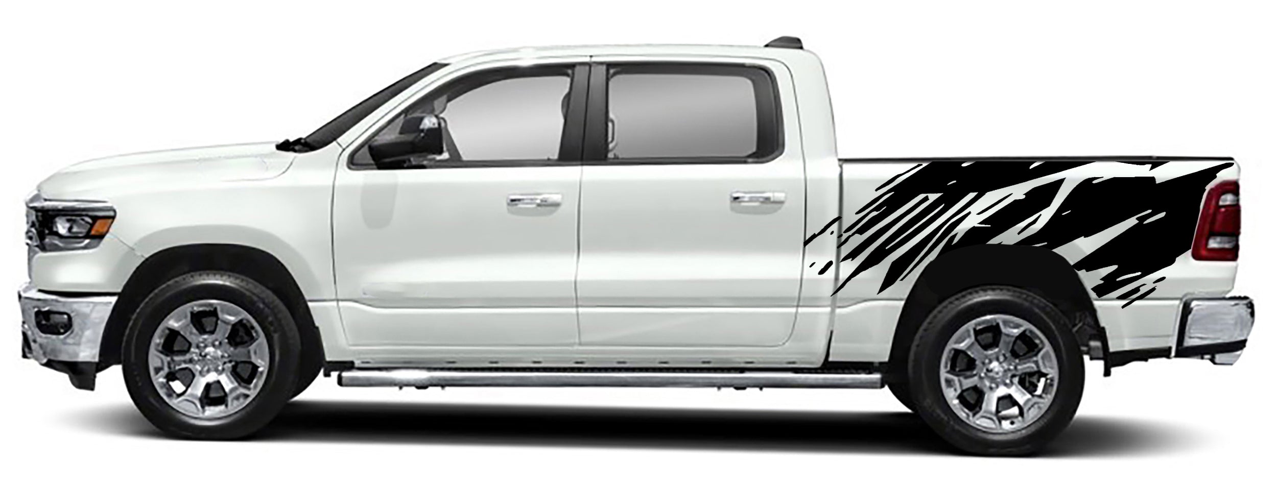 splatter bed ghraphics for dodge ram 1500 2500 2019 to 2023 models black