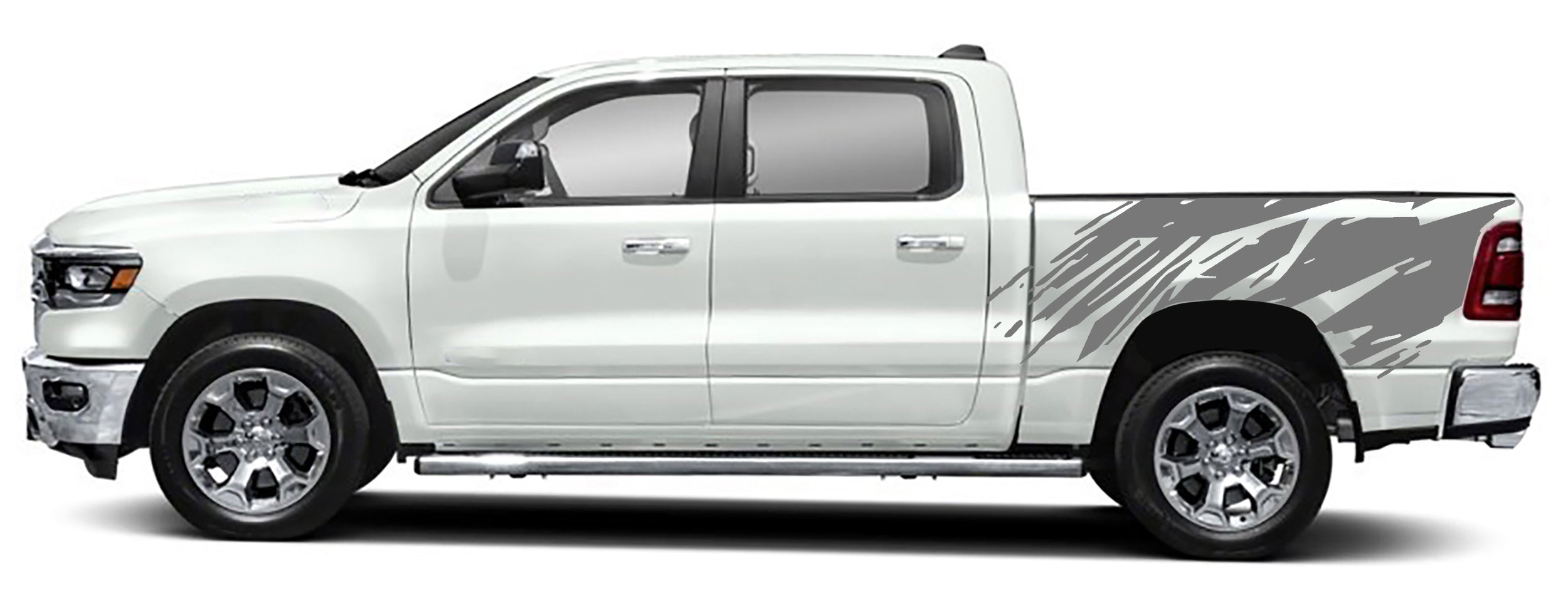 splatter bed ghraphics for dodge ram 1500 2500 2019 to 2023 models gray