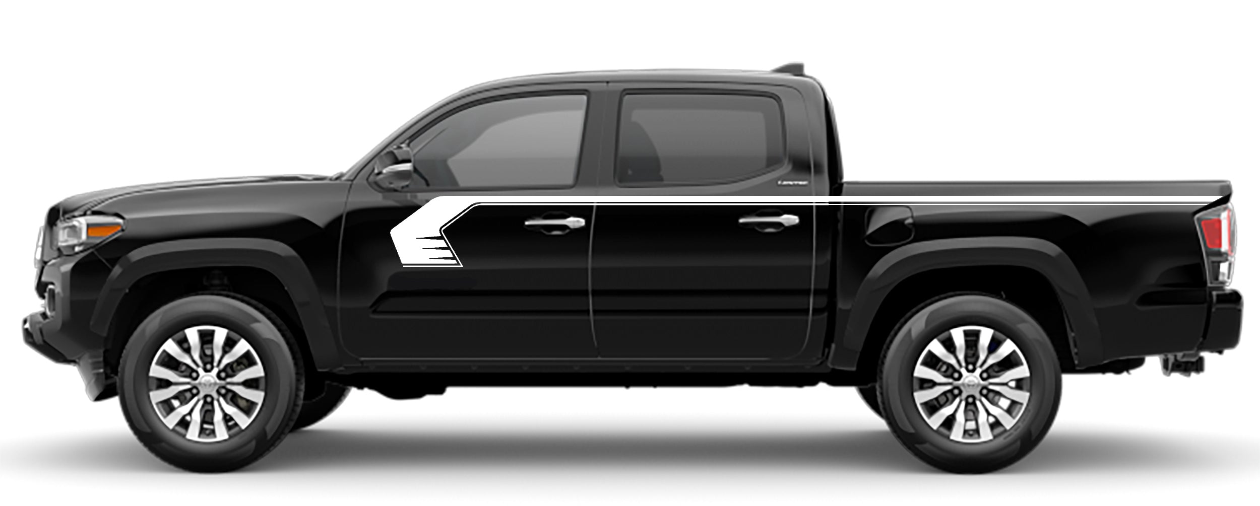 storm upper door panel stripe vinyl decals for toyota tacoma 2016 to 2023 models white